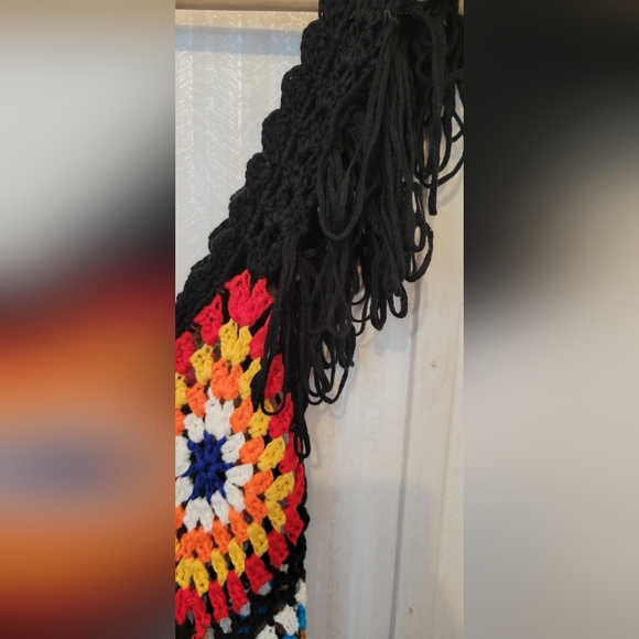 Coastal Cruise Crochet Maxi Dress/Coverup Black/Multi Size Small/Medium - Picture 7 of 9